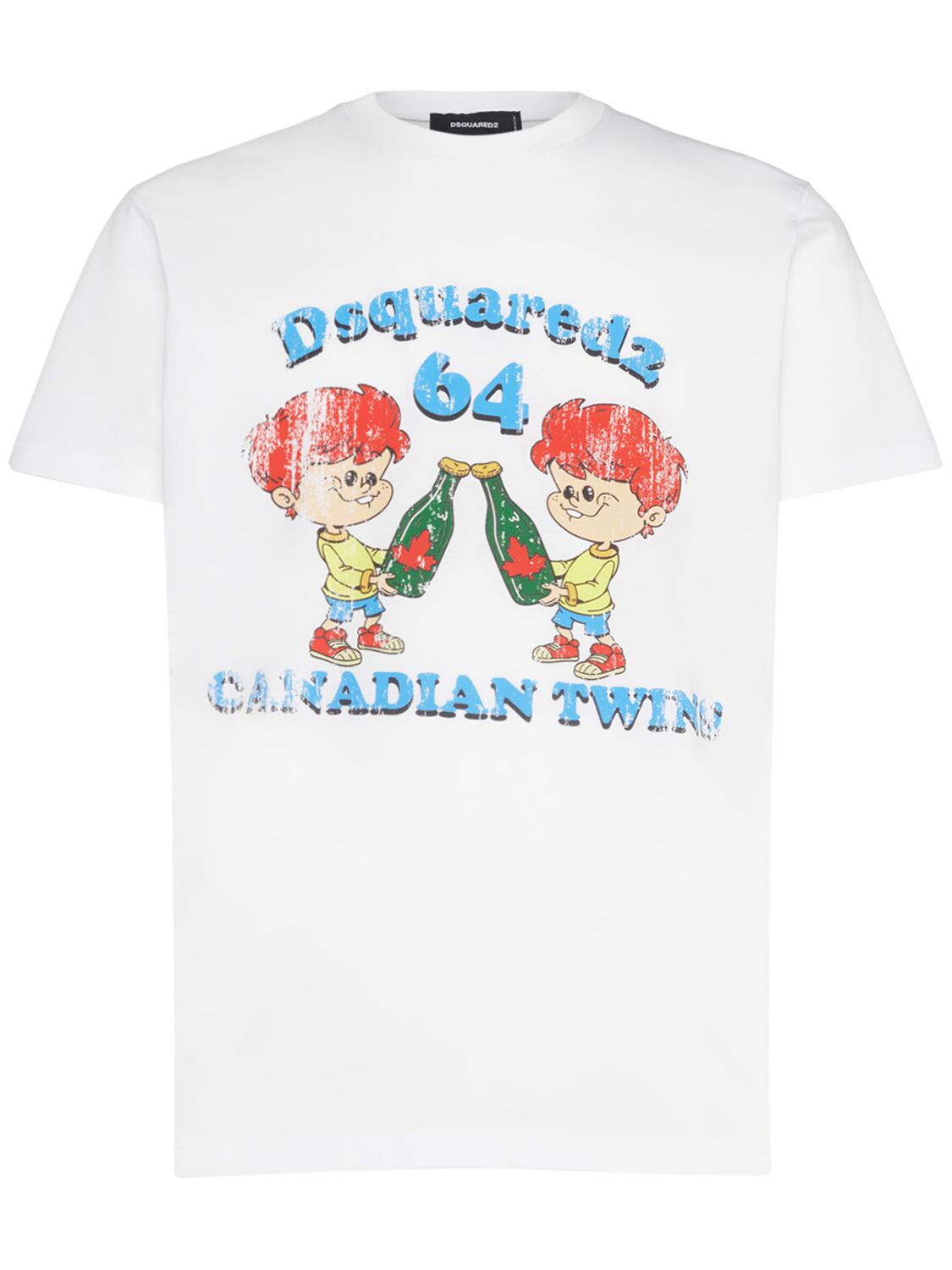 T-shirt En Coton Imprimé Canadian Twins - DSQUARED2 - Modalova