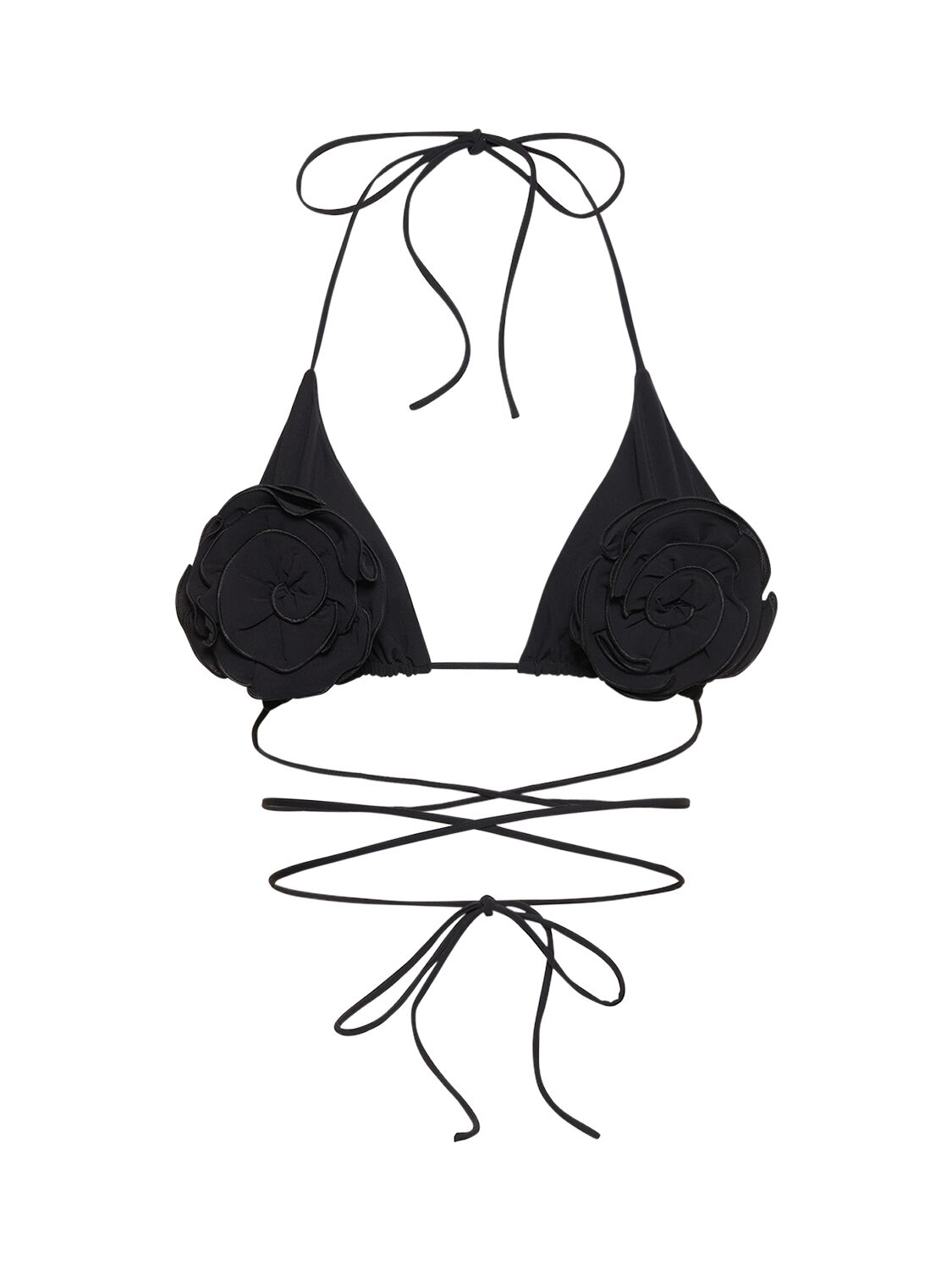 Haut De Bikini Triangle En Tissu Tech Avec Fleur - MAGDA BUTRYM - Modalova
