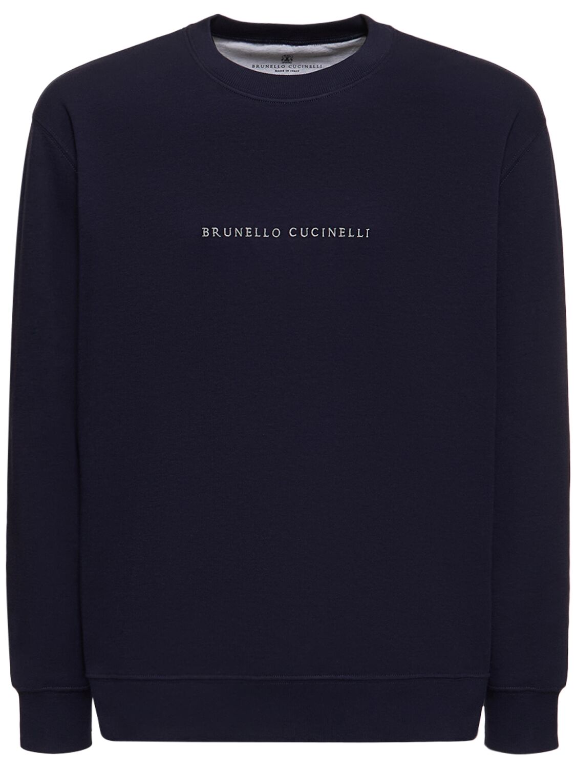 Sweat-shirt En Coton À Logo Brodé - BRUNELLO CUCINELLI - Modalova