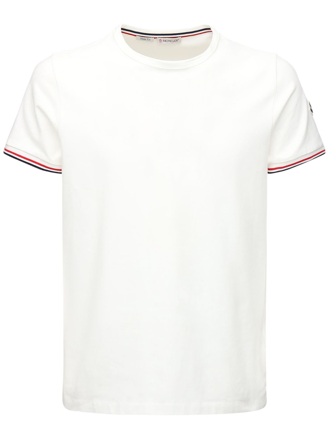 T-shirt En Jersey De Coton Stretch - MONCLER - Modalova