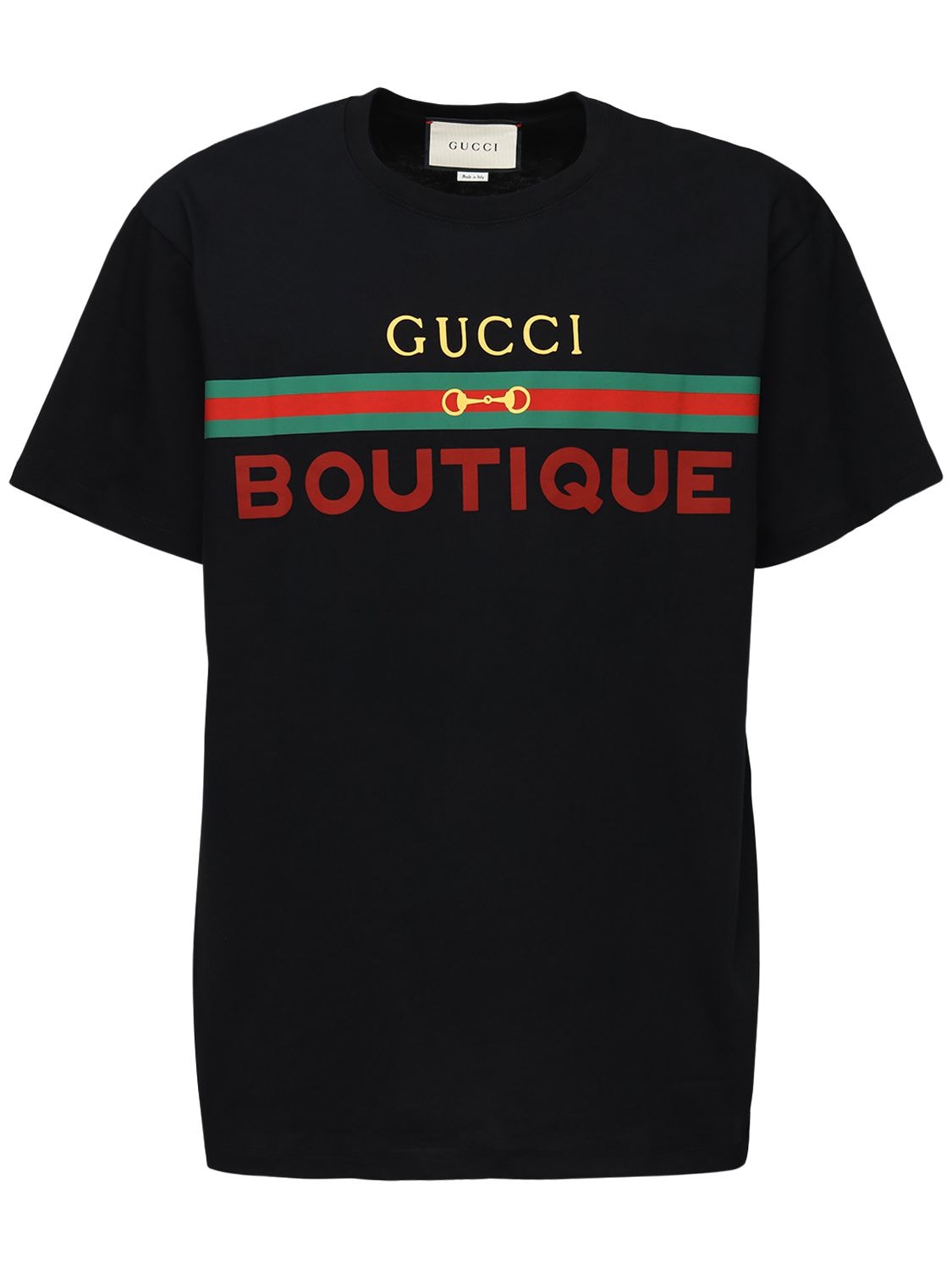 T-shirt En Coton Imprimé Boutique - GUCCI - Modalova