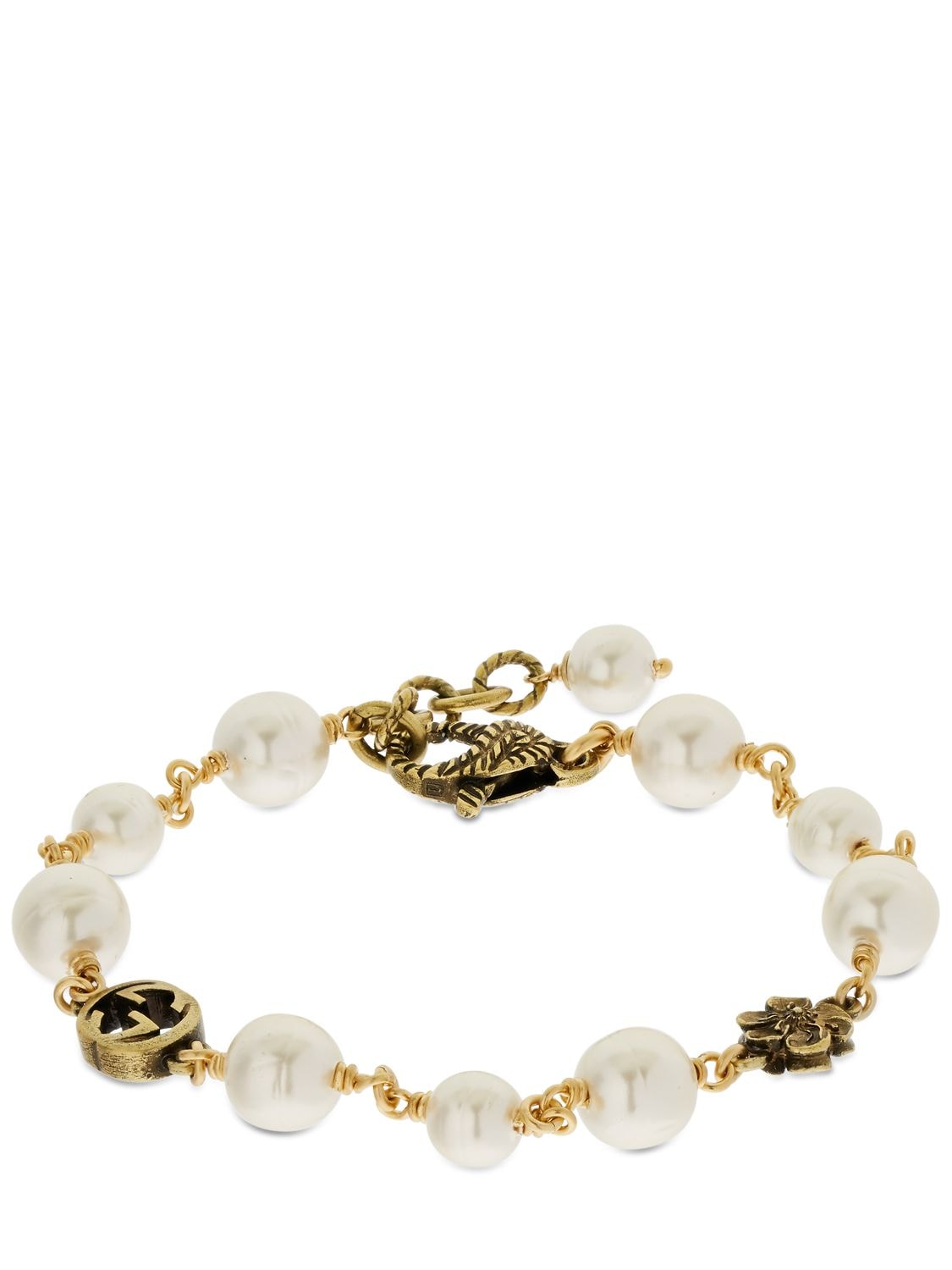 Bracelet En Fausses Perles Gg Flower - GUCCI - Modalova