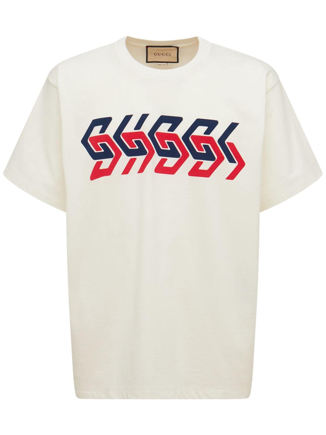 T-shirt Oversize En Coton Imprimé Miroir - GUCCI - Modalova