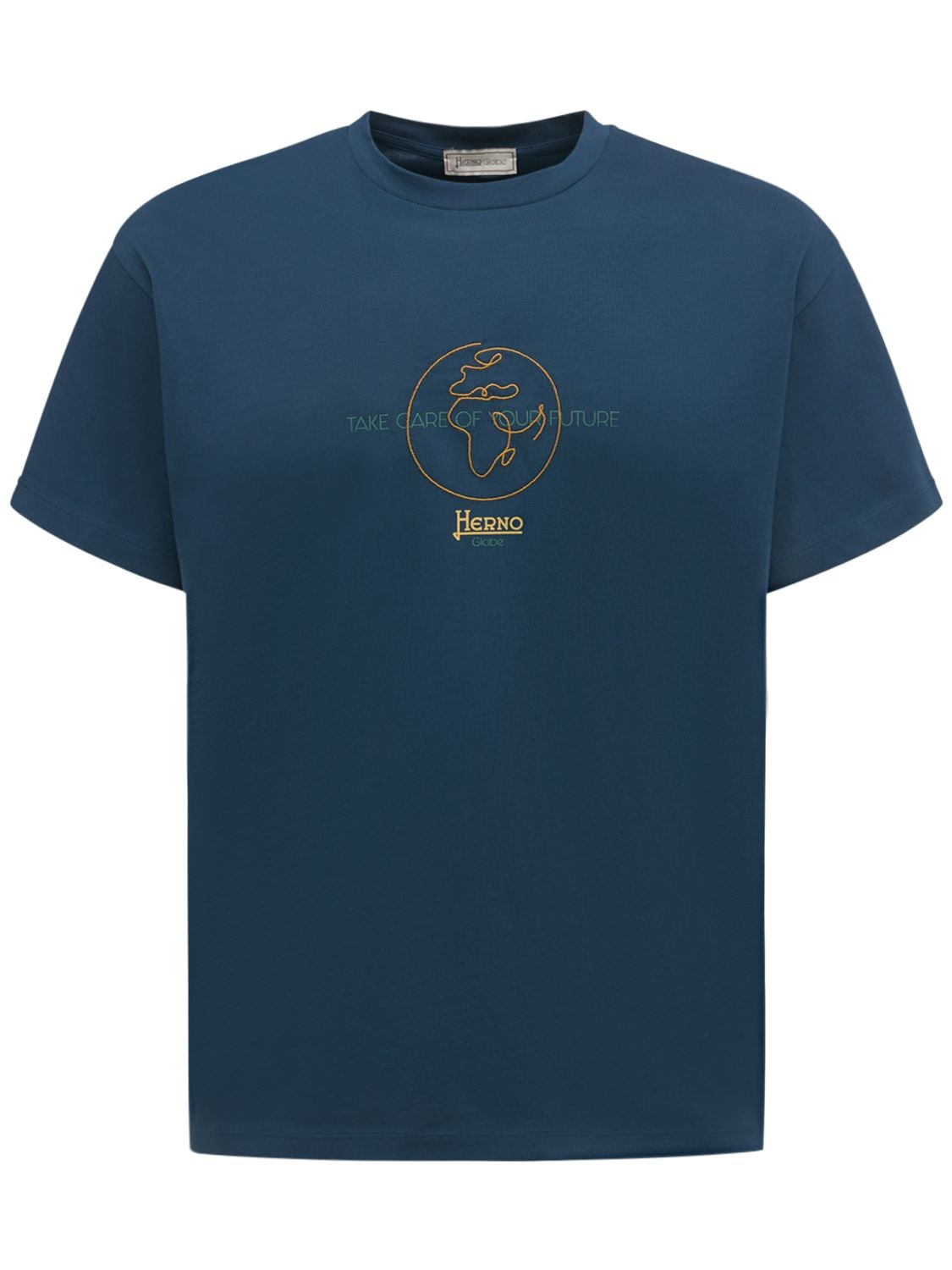 T-shirt En Jersey De Coton À Imprimé Logo - HERNO - Modalova