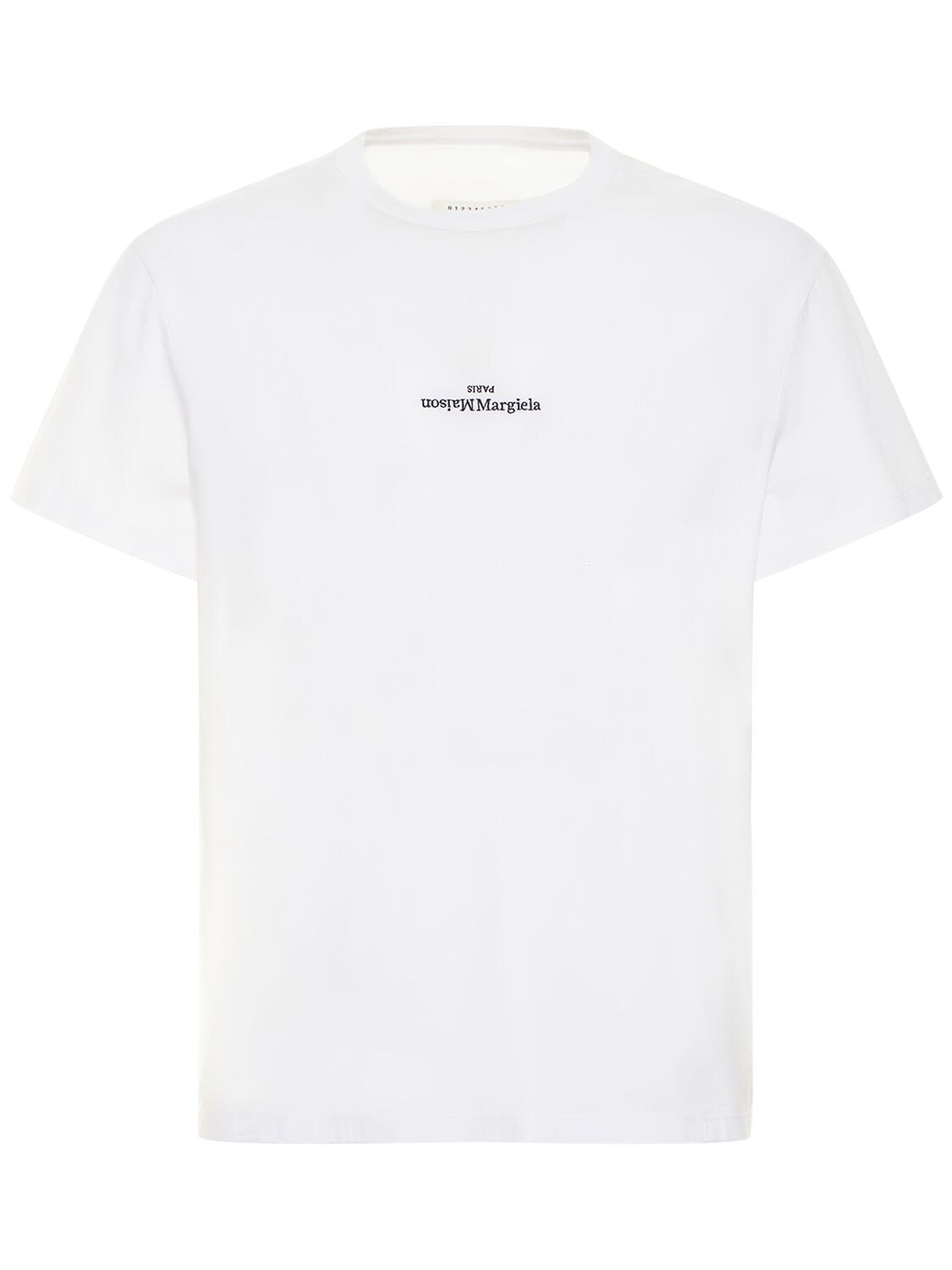 T-shirt En Coton À Logo Brodé - MAISON MARGIELA - Modalova