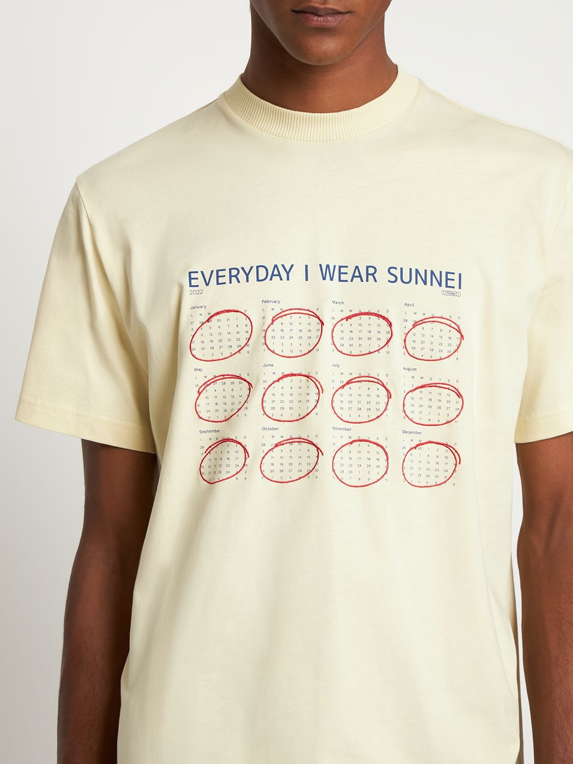 T-shirt En Coton Imprimé Calendar - SUNNEI - Modalova