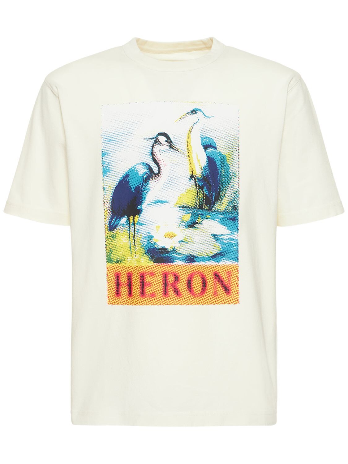 T-shirt En Jersey De Coton Imprimé Heron - HERON PRESTON - Modalova
