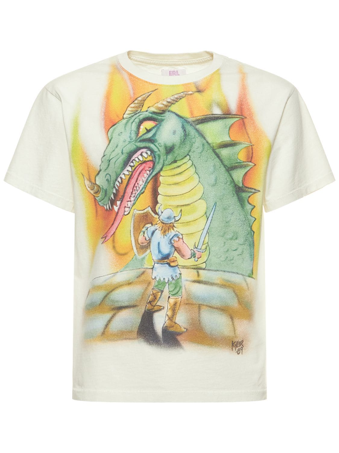 T-shirt En Coton Imprimé Dragon - ERL - Modalova