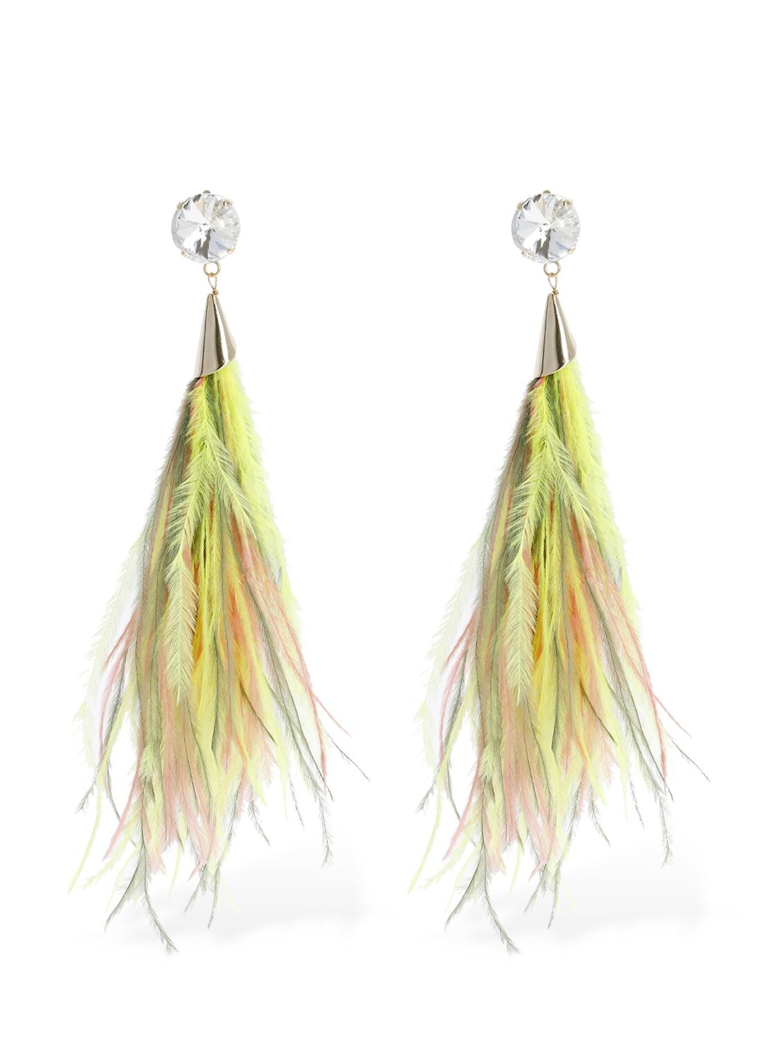 Ribes Feathered Clip-on Earrings - ROSANTICA - Modalova