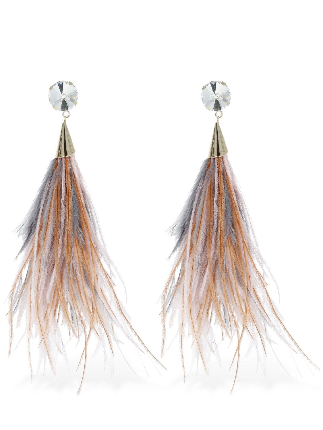 Ribes Feather Clip-on Earrings - ROSANTICA - Modalova