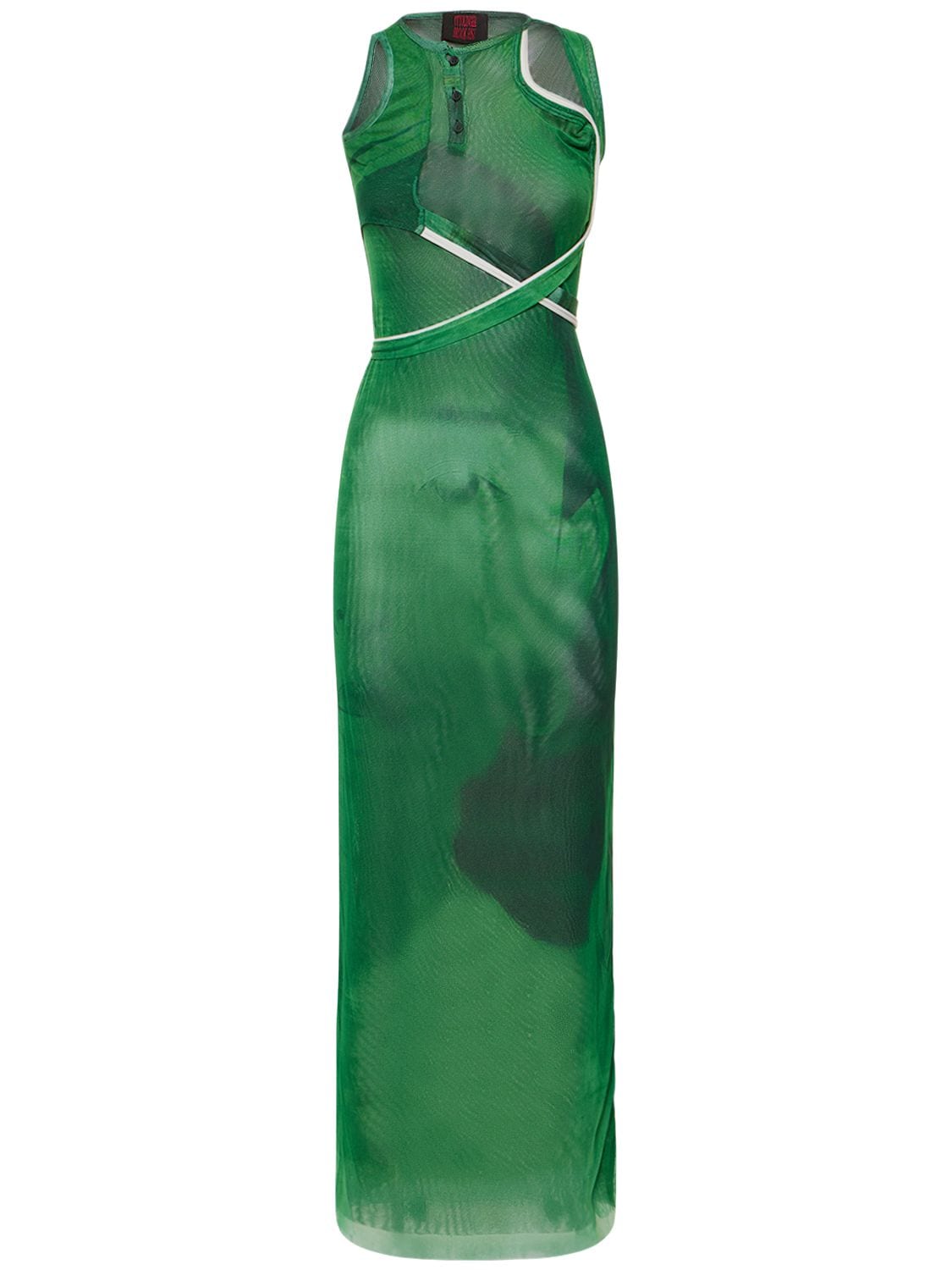 Stretch Mesh Cutout Printed Maxi Dress - OTTOLINGER - Modalova