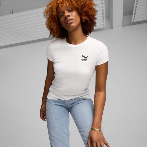 T-Shirt côtelé coupe étroite CLASSICS , Blanc - PUMA - Modalova