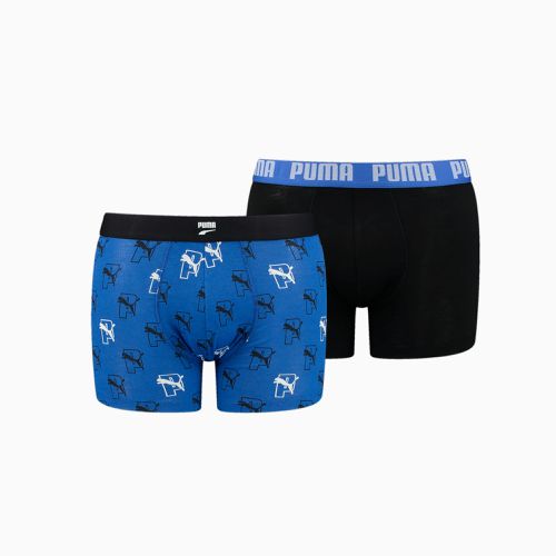 Lot de 2 boxers avec imprimé intégral et logo de félin , Noir/Bleu - PUMA - Modalova