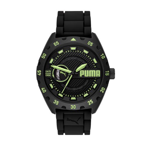 Montre en silicone noir à trois aiguilles PUMA Street V2 - Licence - Modalova