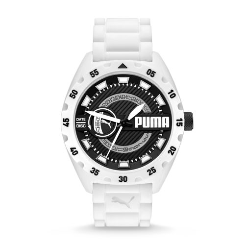 Montre en silicone blanc à trois aiguilles PUMA Street V2 - Licence - Modalova