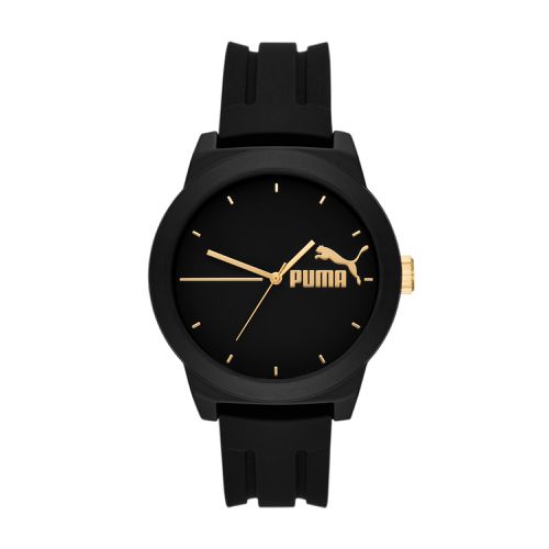 Montre à trois aiguilles en silicone noir PUMA 5 - Licence - Modalova