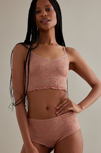 Brassière sans coutures à fleurs et volant sur l'ourlet en Green taille: 2XS/XS - Par Anthropologie - Modalova