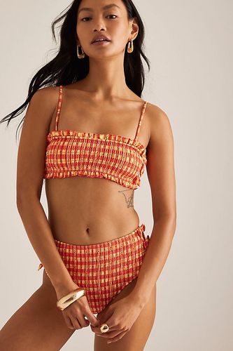 Jezebel Shirred Bow Bikini Top, taille: Uk 6 chez Anthropologie - Damson Madder - Modalova