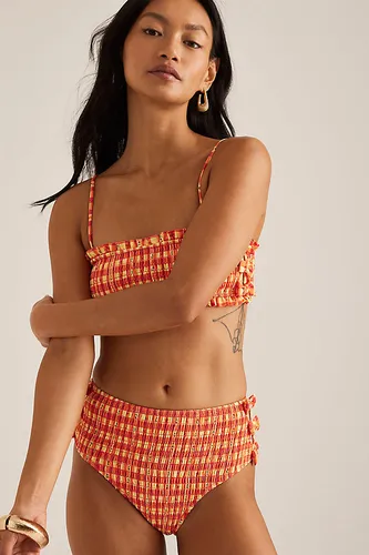 Jezebel Shirred Bow High-Waisted Bikini Bottoms, taille: Uk 6 chez Anthropologie - Damson Madder - Modalova