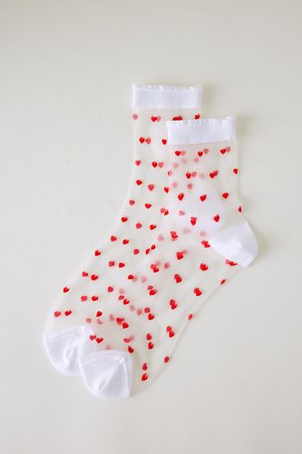 Chaussettes Sheer Heart Crew en White chez Anthropologie - Hansel From Basel - Modalova