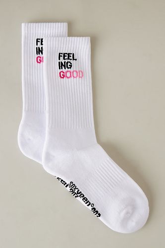 Chaussettes Feeling Good Crew en White chez Anthropologie - Soxygen - Modalova