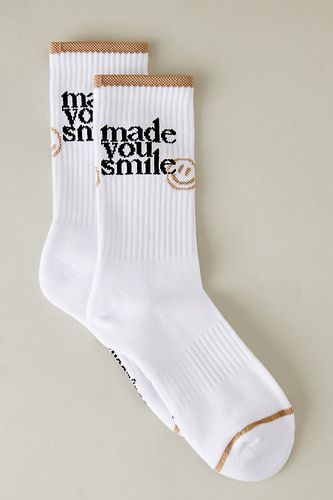 Chaussettes Made You Smile Crew en White chez Anthropologie - Soxygen - Modalova