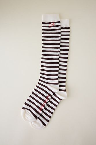 Chaussettes Hautes Rayées en White chez Anthropologie - Damson Madder - Modalova