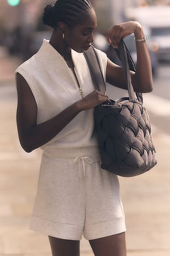 Loretta Sweat-shirt sans manches à demi-zip en White taille: M chez Anthropologie - Varley - Modalova