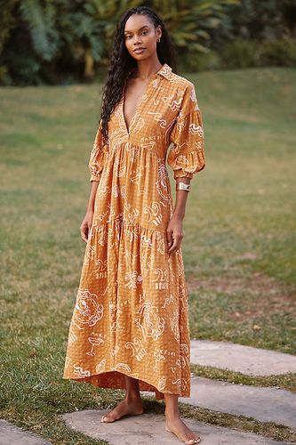Robe chemise longue à étages imprimée By Anthropologie par taille: M - Celandine - Modalova
