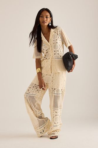 Pantalon brodé taille haute Vulia en White taille: XS chez Anthropologie - Object - Modalova