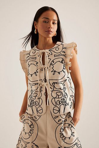Gilet Cravate Devant Érable en Beige taille: Uk 6 chez Anthropologie - Object - Modalova