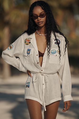 Combinaison Utilitaire Boutonnée en Mélange de Lin Patchwork, taille: L chez Anthropologie - Celandine - Modalova