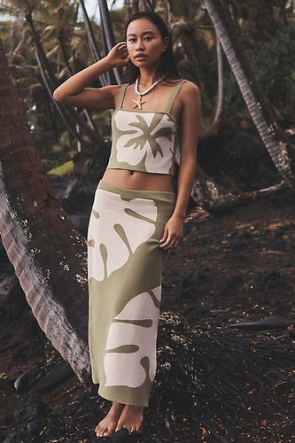 Jupe mi-longue en maille Monstera en Green taille: M chez Anthropologie - Celandine - Modalova