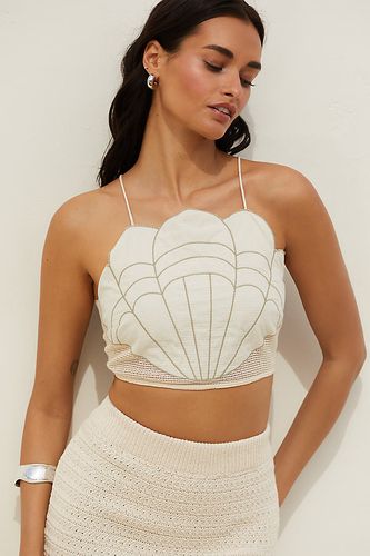 Haut court à col halter Seashell en White taille: S chez Anthropologie - Celandine - Modalova