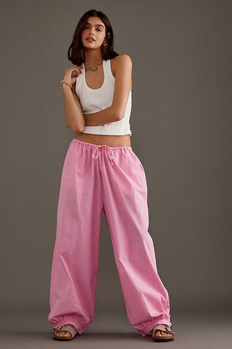 High-Rise Wide-Leg Drawstring Trousers en Pink taille: M - By Anthropologie - Modalova