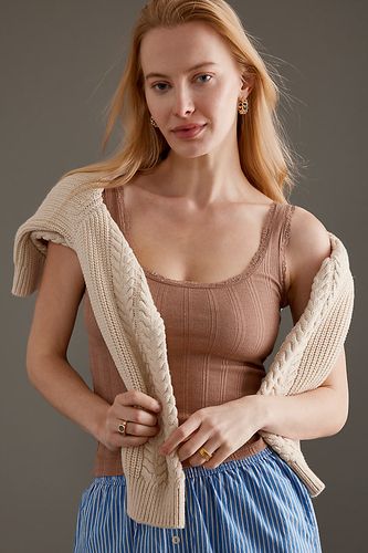 Gilet en dentelle pointelle par Anthropologie par en Beige taille: XS - By Anthropologie - Modalova