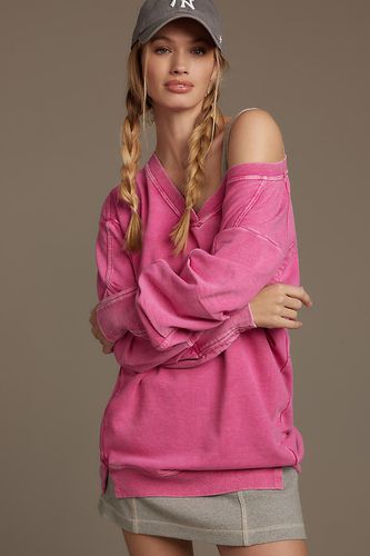 V-Neck Batwing Sweatshirt en Pink taille: XS - By Anthropologie - Modalova