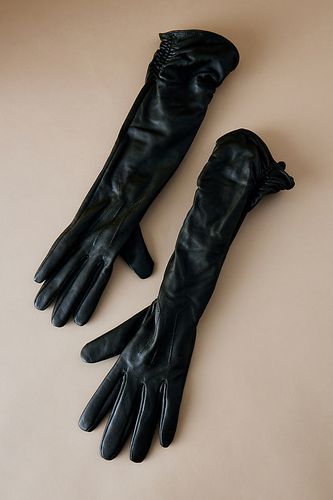 Longs Gants En Cuir Froncés par en taille: S/M - By Anthropologie - Modalova