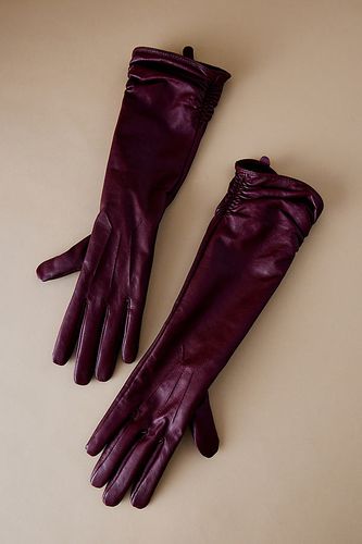 Longs Gants En Cuir Froncés par en taille: M/L - By Anthropologie - Modalova