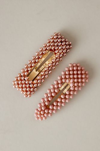 Lot de 2 pinces à cheveux ornées de perles en Pink, chez - Anthropologie - Modalova