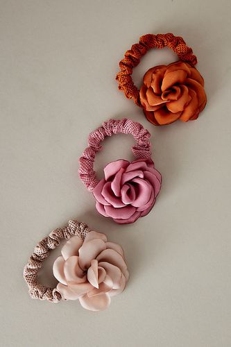 Lot de 3 élastiques pour les cheveux à fleurs en Pink, chez - Anthropologie - Modalova