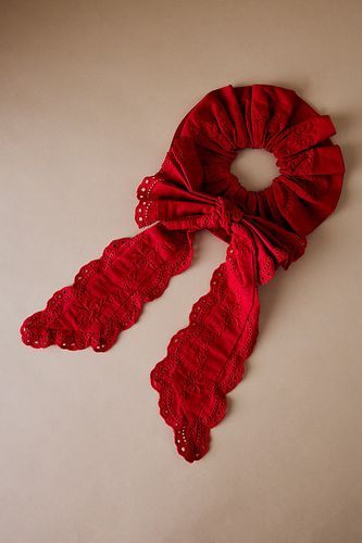 Chouchou pour cheveux en dentelle avec naud en Red chez Anthropologie - Damson Madder - Modalova