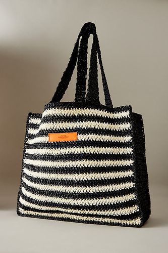 Sac fourre-tout en paille à rayures en Black, chez Anthropologie - Mads Norgaard - Modalova