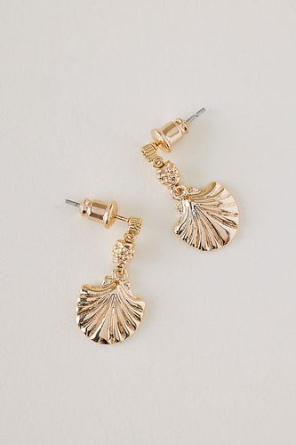 Gold-Plated Shell Drop Earrings par - By Anthropologie - Modalova