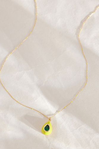 Collier plaqué or avec pendentif goutte d'eau en cristal coloré chez - Anthropologie - Modalova
