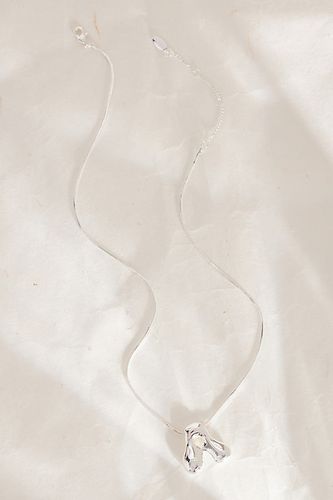 Silver-Plated Bubble Letter Monogram Necklace chez - Anthropologie - Modalova