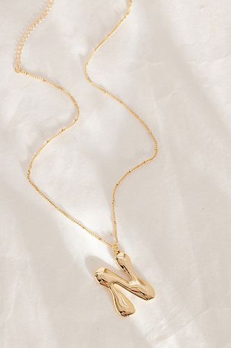 Gold-Plated Oversized Bubble Monogram Necklace chez - Anthropologie - Modalova