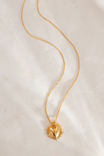 Collier plaqué or avec pendentif Electric Love en Gold chez Anthropologie - Rachel Jackson - Modalova
