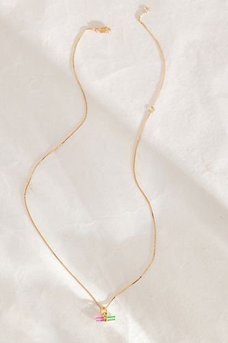 Collier plaqué or avec mini pendentif barre couleur pastèque en chez Anthropologie - Rachel Jackson - Modalova