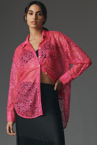 Chemisier en dentelle transparente à manches longues en Pink taille: XS - Par Anthropologie - Modalova